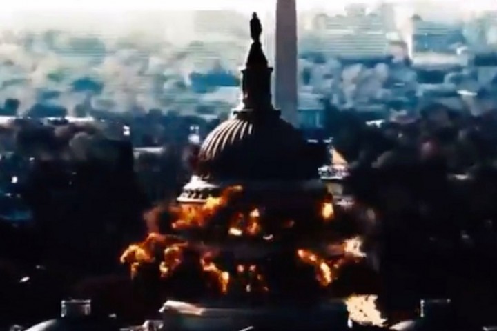 Cuplikan video rekayasa yang seolah-olah menggambarkan IRGC Iran meledakkan Gedung Capitol AS. Foto/New York Post