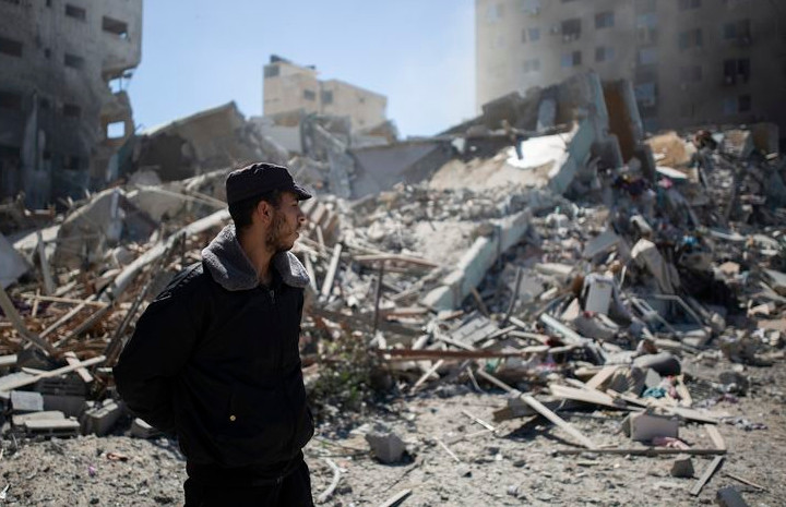 Penampakan kehancuran Palestina akibat serangan pasukan Israel. Foto: Internet