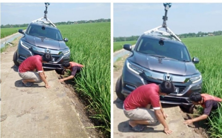 Viral Mobil Petugas Diduga Google Maps Nyungsep ke Sawah, Netizen: Azab Sering Nyasarin Orang (foto/int) 