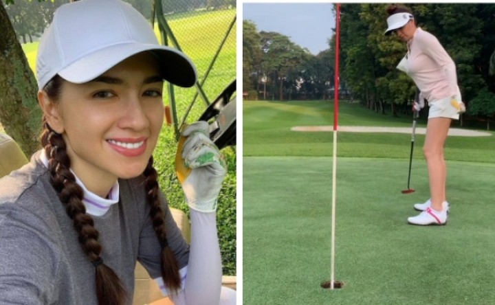 Angel Karamoy Pamer Selfie dan Main Golf, Netizen: Makin Mantap Ayunannya (foto/int) 