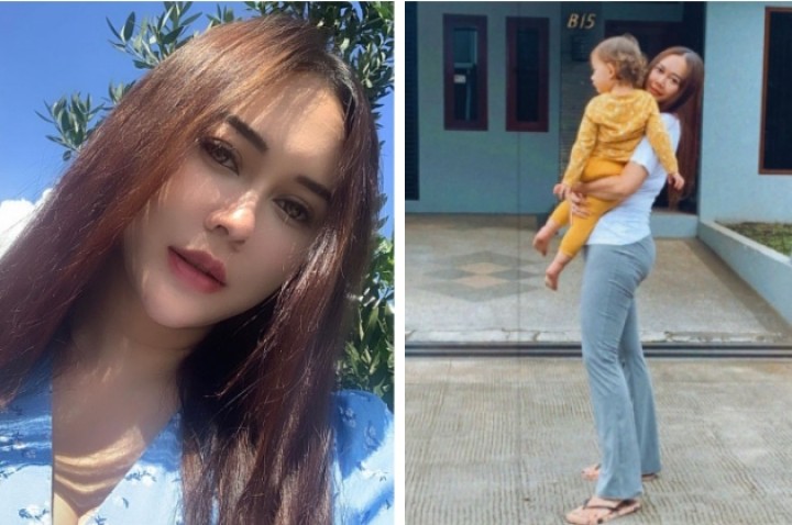 Aura Kasih Pamer Foto Lagi Jalan di Komplek Sambil Gendong Anak, Fans Instagram Bilang Begini (foto/int) 