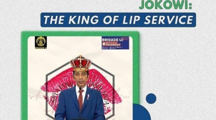 Foto BEM UI yang menyebut Presiden Joko Widodo sebagai King of Lip Service