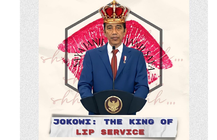 Poster Jokowi The King of Lip Service. Sumber: Instagram/@bemui_official