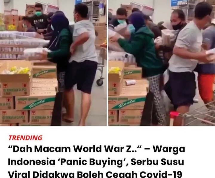 Video Orang Indonesia Rebutan Susu Beruang Hingga Saling Sikut Jadi Perbincangan di Malaysia (foto/int) 