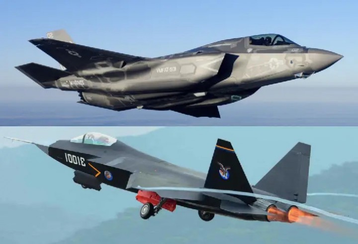F-35 Joint Strike Fighter (atas) dan Shenyang J-31 atau FC-31 (bawah). Sumber: Eur Asian Times