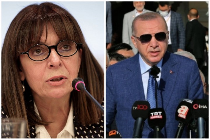 Katerina Sakellaropoulou dan Recep Tayyip Erdogan 
