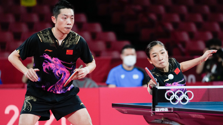 Atlet tenis meja China Xu Xin/Liu Shiwen. Sumber: CGTN