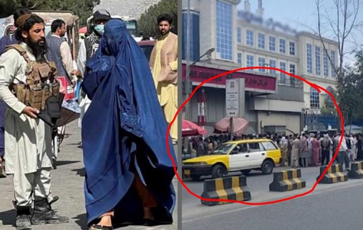 Viral Rakyat Afganistan Ramai Antre Depan Bank Untuk Tarik Uang Setelah Pembatasan Oleh Taliban (foto/int)