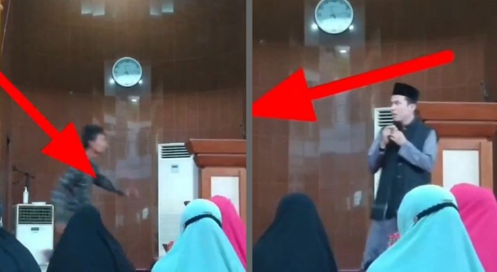 Beredar Video Ustadz Diserang OTK Saat Ceramah di Batam, Netizen: Enggak Percaya Ini ODGJ (foto/int)