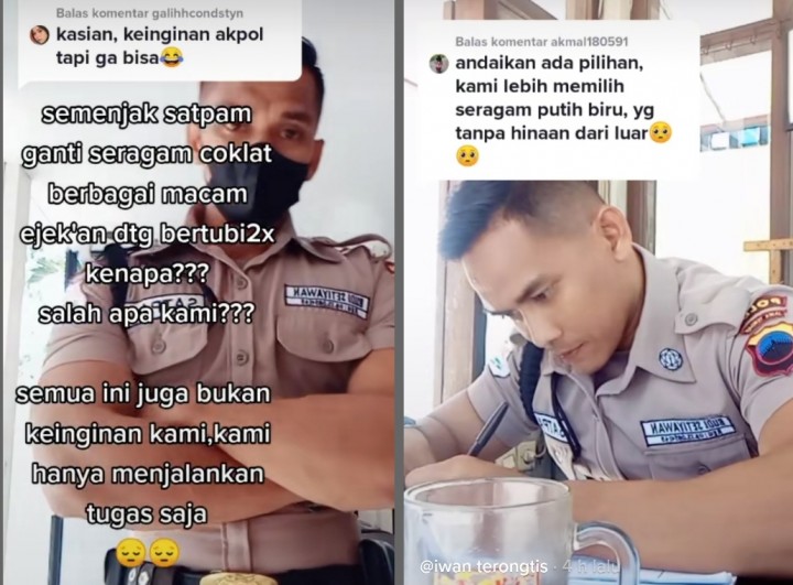 Satpam Curhat Sering Diejek Gara-gara Seragam Coklat Mirip Polisi, Netizen: Masih Suka Baju Putih Biru Berwibawa (foto/int)