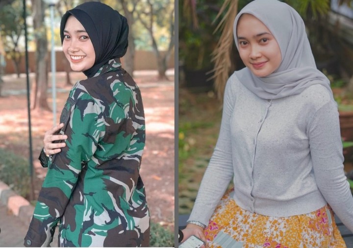 Eka Nuril Anggota TNI AU Berhijab yang Suka Senyum, Netizen: Cantik Tiada Tanding (foto/int)