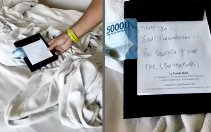 Viral Video Tamu Hotel Minta Maaf dan Tinggalkan Tip, Karena Kamar Berantakan, Netizen Malah Bilang Ini (foto/int)