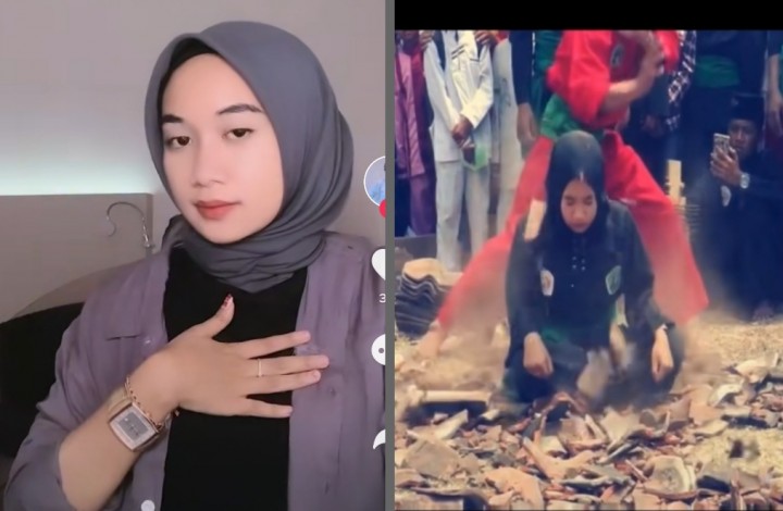 Ditonton Lebih 16 Juta Kali, Video Hijaber Cantik yang Debus Viral, Netizen: Cewek Keras Kepala Sesungguhnya (foto/int)