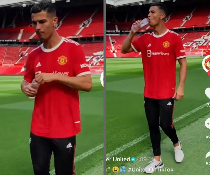 Viral Video Cristiano Ronaldo Cuma Minum Air Ditonton 61 Juta Kali, Netizen Salah Fokus Hal Ini (foto/int)