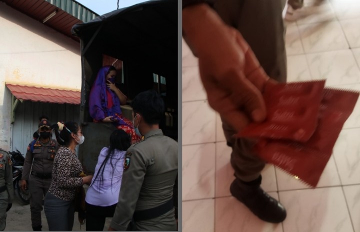 Diduga Tempat Maksiat, Satpol PP Pekanbaru Razia Tempat Pijat, 9 Orang dan 7 Kondom Diamankan (foto/ist)