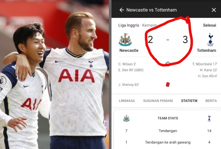 Newcastle Tim Milik Putra Mahkota Arab Saudi Dihajar Tottenham Hotspur Dengan Skor 3-2 (foto/int)