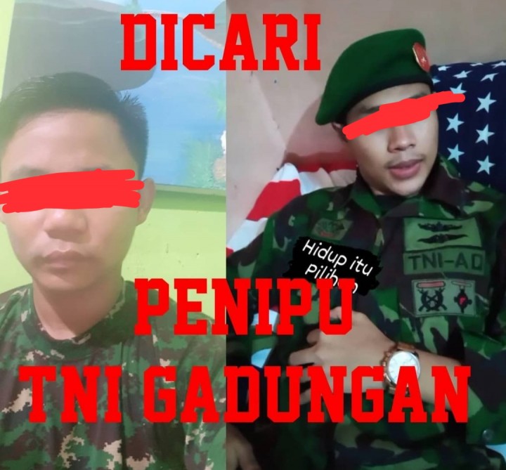 Viral Pria Diduga TNI Gadungan Pakai Atribut TNI AD dan AL, Netizen: Smart Dong Jadi Perempuan (foto/int)
