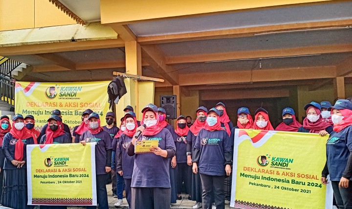 Dukung Sandiaga Uno di Pilpres 2024, Relawan Kawan Sandi gelar deklarasi dan bakti sosial. 