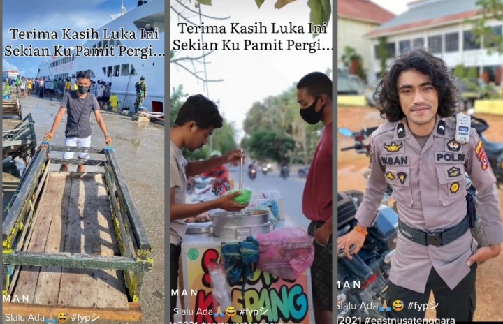 Kadang Jadi Kuli Angkut dan Jual Bubur, Foto Polisi Gondrong Ini Viral di Tiktok (foto/int)