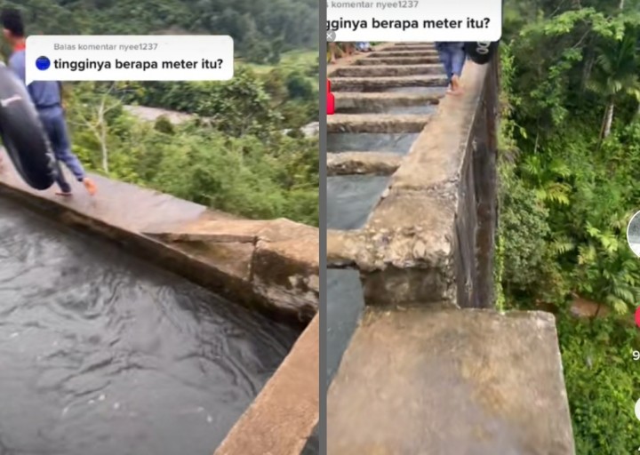 Viral Jembatan Air Batu Busuak di Tiktok, Netizen: Senggol Dikit, Beda Alam (foto/int)