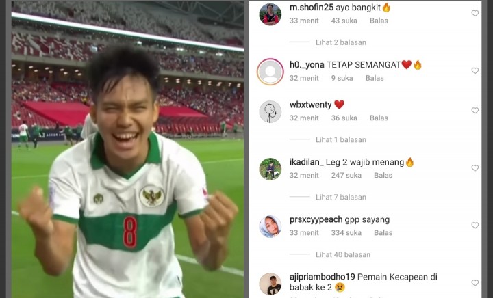 Ditahan Imbang Singapura, Netizen Serbu Akun PSSI Beri Dukungan Timnas Bangkit Leg 2 Piala AFF 2020 (foto/int)