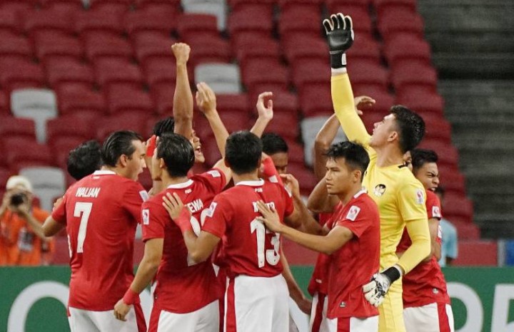 Timnas  Indonesia berhasil mengalahkan Singapura 4-2 dalam leg ke-2 Piala AFF 2020. Foto: Twitter / @PSSI