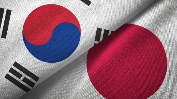 Bendera Jepang dan Korea Selatan. Sumber: Internet