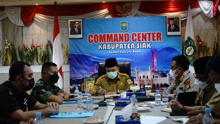 Wabup Siak Rakor Satgas Covid-19 Bersama Gubernur Riau