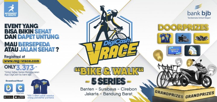 Banyak Hadiah Menarik, Ayo Daftar DigiCash VRace - Virtual Bike & Walk Series 2