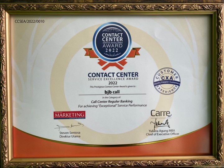 Penghargaan Contact Center Sevice Excellence Award (CCSEA) 2022