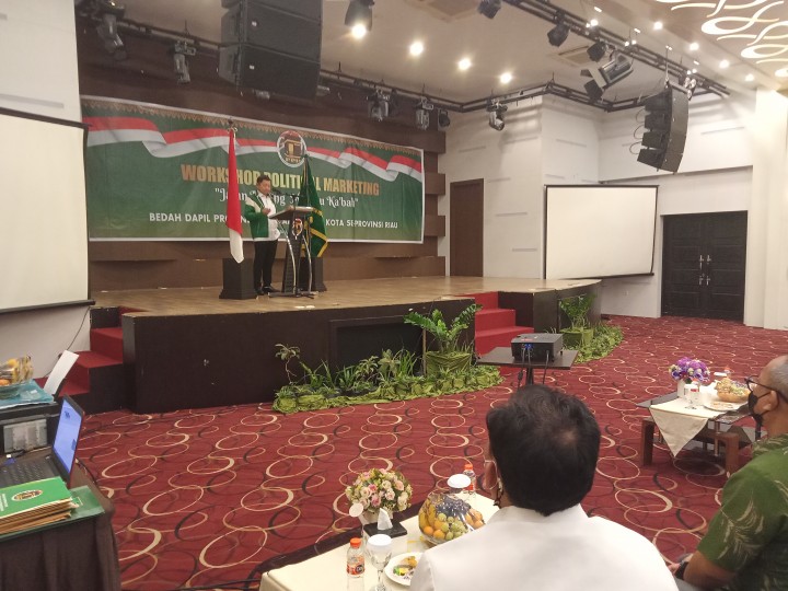 Ketum PPP Suharso Monoarfa membuka acara Workshop Political Marketing DPW PPP Riau