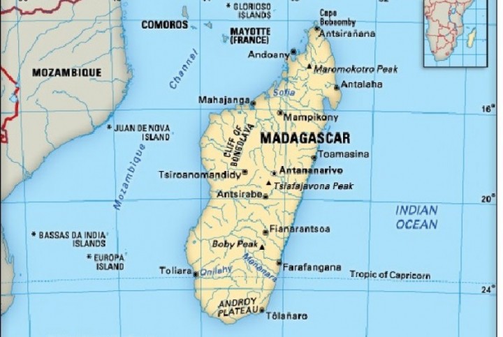 Peta Madagaskar, Afrika. Sumber: Internet
