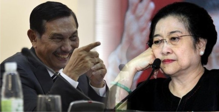 Foto kolase Luhut Binsar Pandjaitan dan Megawati Soekarnoputri. Sumber: Internet