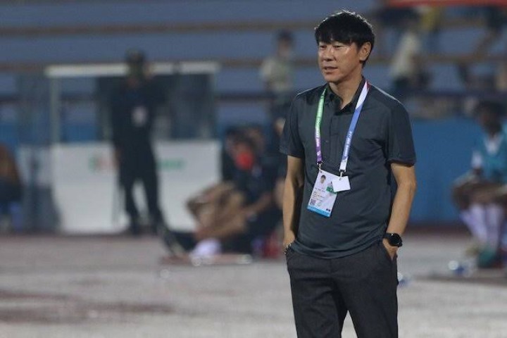 Potret Shin Tae Yong saat pertandingan Timnas Vs Vietnam/bola.net
