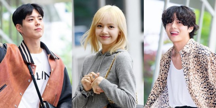 Potret Park Bo Gum, Lisa Blackpink dan V BTS tiba di Seoul Gimpo Business Aviator Center/twitter