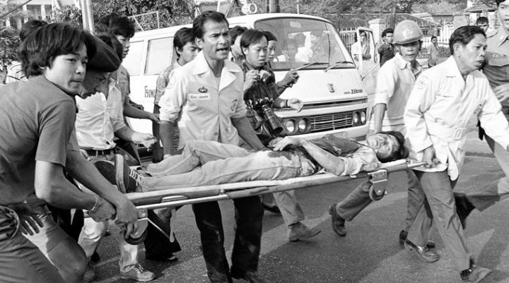 Aksi pembantaian di Bangkok 1973. Sumber: Internet