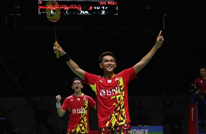Potret Fajar/Rian Pada Salah Satu Pertandingan Malaysia Open 2022/PBSI