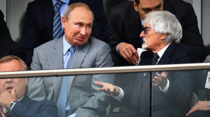 Mantan Bos F1 Bernie Ecclestone dan Presiden Rusia Vladimir Putin. Sumber: Internet