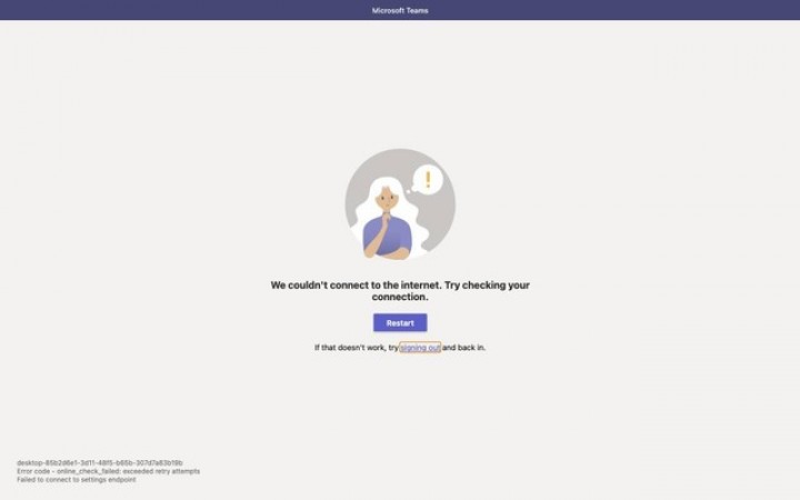 Foto : Microsoft Teams Down