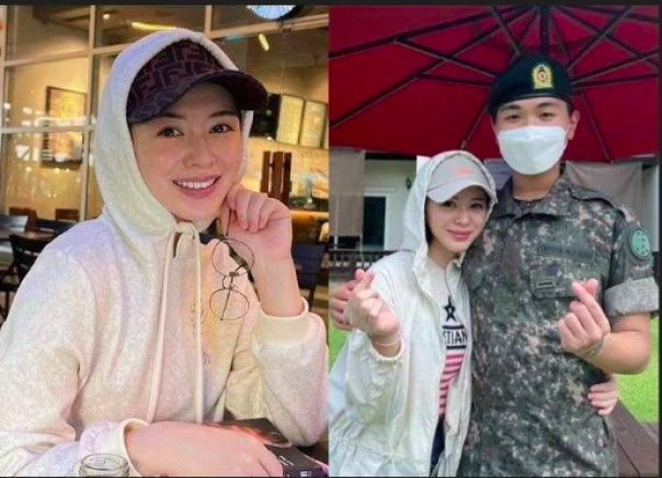 Ayana Moon melepas hijab dan menggantinya dengan topi dan hoodie saat mengunjungi adiknya di kamp militer Korea Selatan.