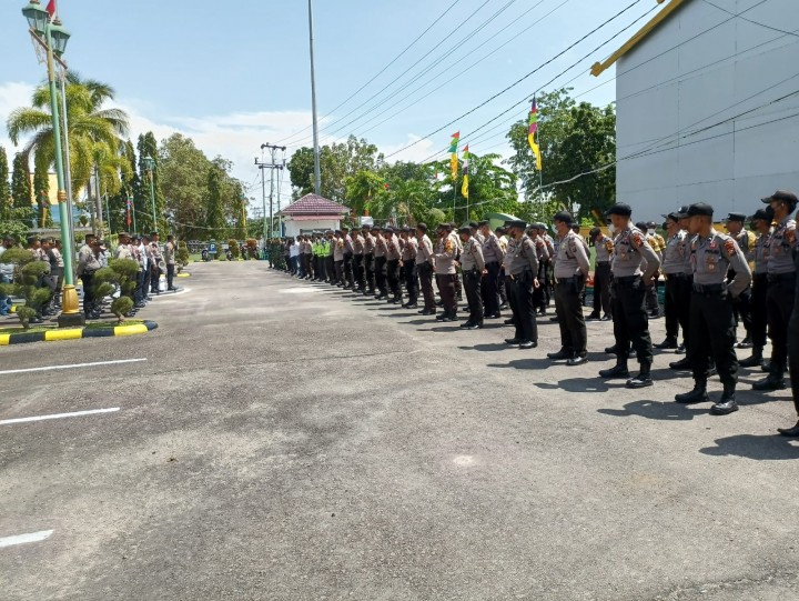 Personel TNI Polri saat pengamanan Unras di Bengkalis