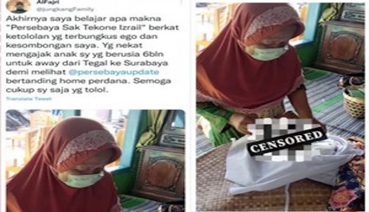 Dibawa Sang AyahNaik Motor 13 Jam Tegal-Surabaya untuk Nonton Bola,  Bayi Ini Meninggal 