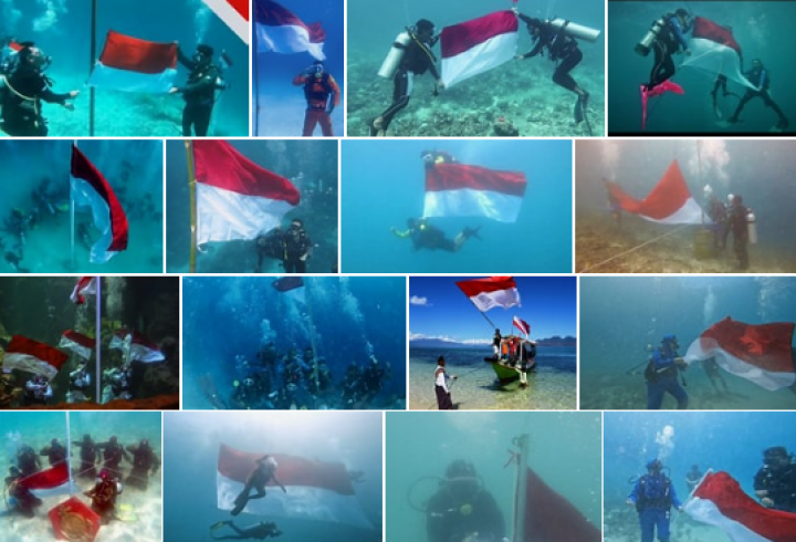 Fakta Menarik Pengibaran Bendera Merah Putih Bawah Laut yang Dilakukan di 77 Titik /net