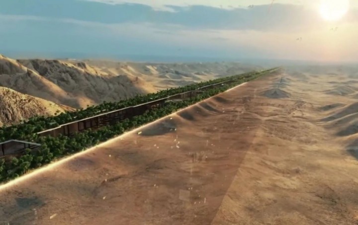 Screen Shot Video Simulasi Kota The Line Arab Sausi (California18)