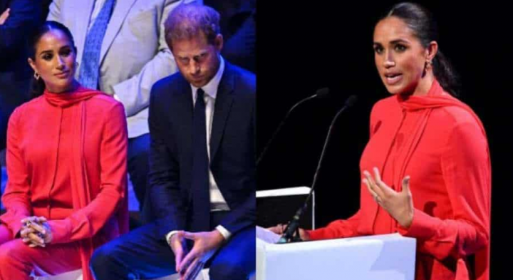 Meghan Markle berikan pidato pertamanya saat hadiri One Young World Summit dengan Pangeran Harry /AFP