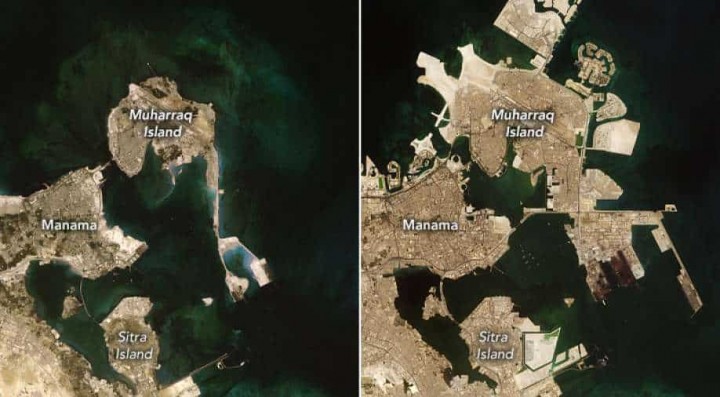 1987 vs 2022 : Gambar Sebelum dan Sesudah Menunjukkan Ekspansi Dramatis Bahrain Dengan Membangun Daratan di Laut
