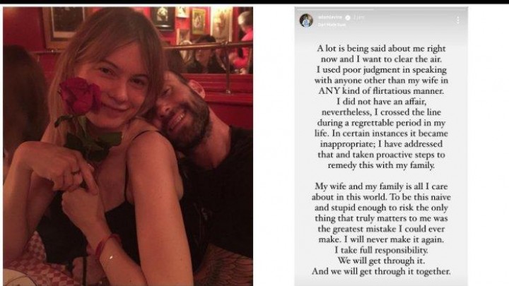  Adam Levine Klarifikasi Melalui Instagram Pribadinya Ungkap Perilakunya Tersebut Bukanlah Selingkuh