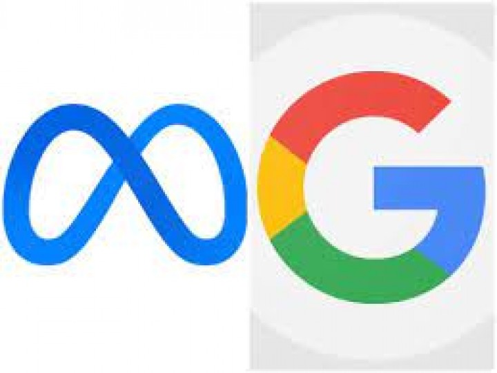 Ilustrasi Logo Metan dan Google (Photo: Twitter)