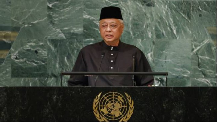 Perdana Menteri Malaysia Ismail Sabri Yaakob, di Panggung PBB (Dok. CNBC)