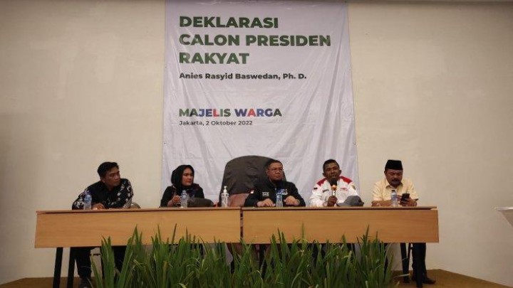 Potret Majelis Warga yang Seacara Resmi Mendeklarasikan Anies Baswedan Sebagai Capres 2024 (2/10/2022) (Foto: Tribun)